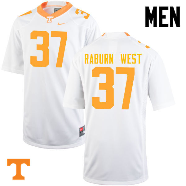 Men #37 Charles Raburn West Tennessee Volunteers College Football Jerseys-White